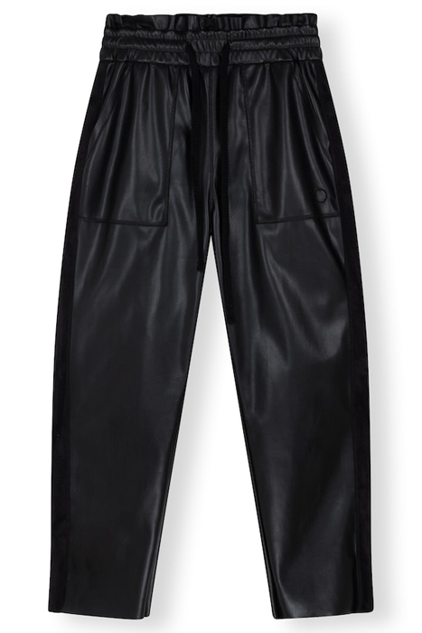 LEATHERLOOK SIDE PANEL JOGGER BLACK 4