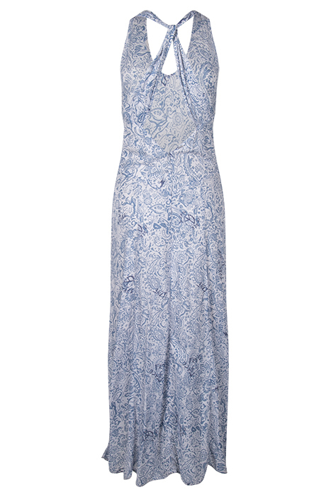 BLUE BANDANA PRINT LONG DRESS 4