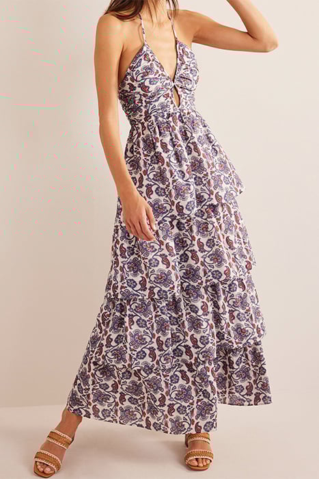 RUCHED TIERED MAXI DRESS NIGHTSHADOW BLUE 4