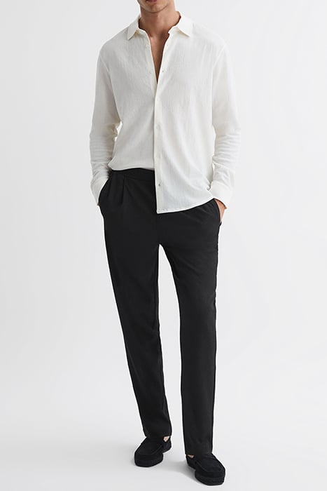 HIROSHIO-TEXTURED TAILORED PANTS BLACK 3