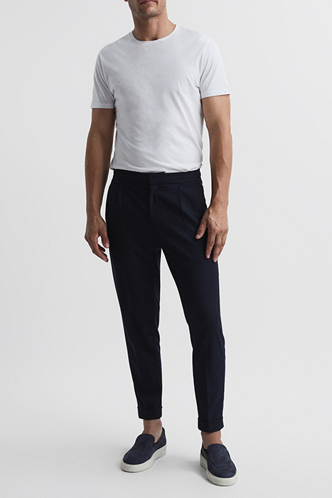 BRIGHTON-PLEATED TAILORED PANTS NAVY 3