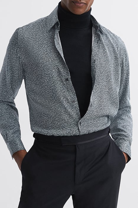 TULUM CASUAL SHIRT NAVY/IVORY by Reiss