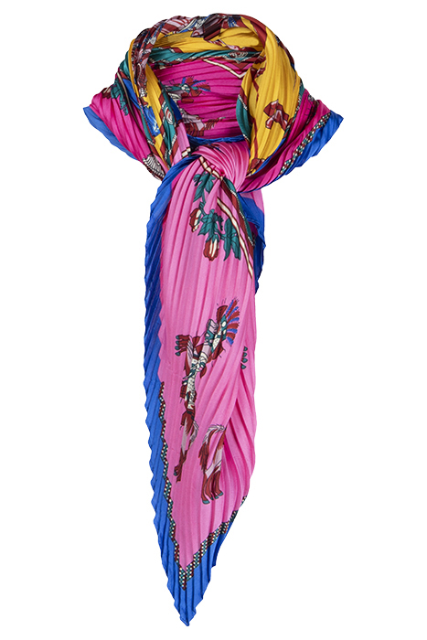 DIAMOND SHAPE PLISSÉ SCARF PINK 3