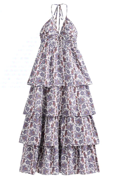 RUCHED TIERED MAXI DRESS NIGHTSHADOW BLUE 3