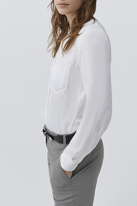 WHITE SATIN SHIRT WITH DIAMANTÉ SLOGAN ON BACK OFF-WHITE 3