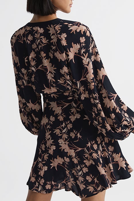 KERINA-FLORAL DRESS PINK/BLACK 2