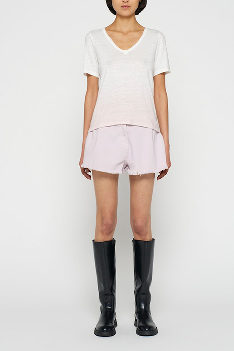 LINEN TEE DIP DYE PALE LILAC 2