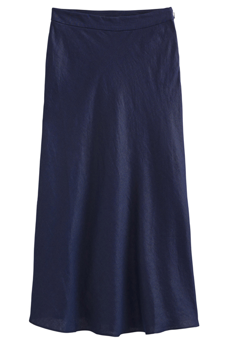 BIAS LINEN MIDI SKIRT NAVY 3