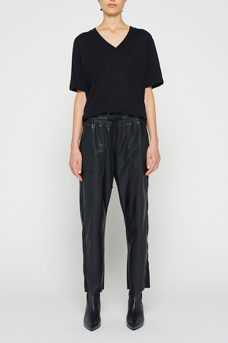 LEATHERLOOK SIDE PANEL JOGGER BLACK 2