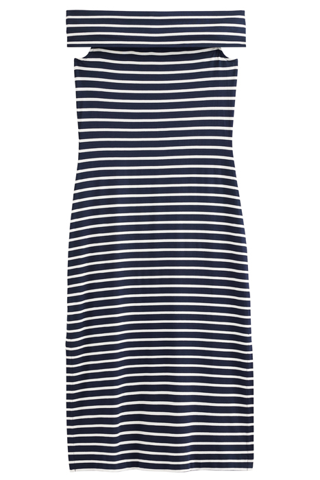 BARDOT JERSEY MIDI DRESS IVORY AND NAVY STRIPE 2