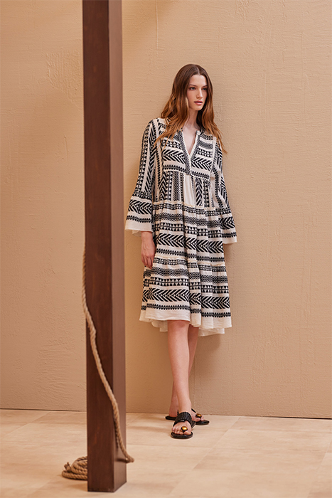 ELLA DRESS BLACK/OFFWHITE 2