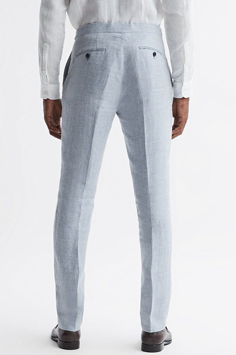 LAGOON-HERRINGBONE SUIT PANTS BLUE 2