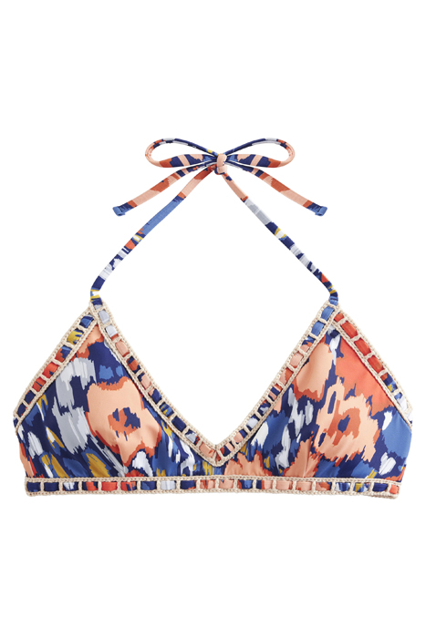 CROCHET TRIM BIKINI TOP NAVY, ABSTRACT POPPY 3