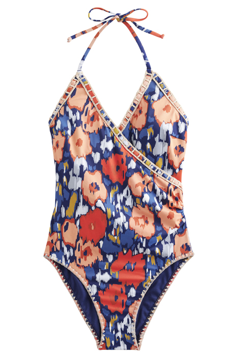 CROCHET TRIM WRAP SWIMSUIT NAVY, ABSTRACT POPPY 3