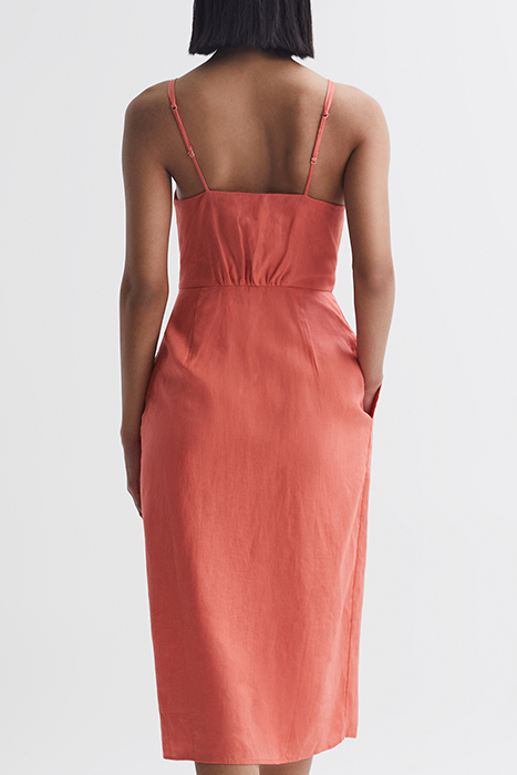 ESME-LINEN DRESS CORAL 2