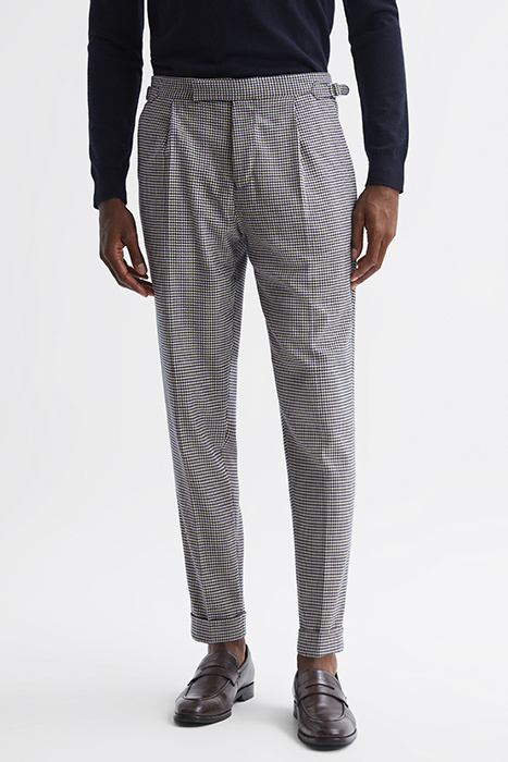 ARCADE-PUPPYTOOTH TAILORED PANTS NAVY 1