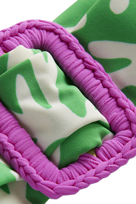 TAORMINA BANDEAU BIKINI TOP GREEN, ABSTRACT FOLIAGE 5