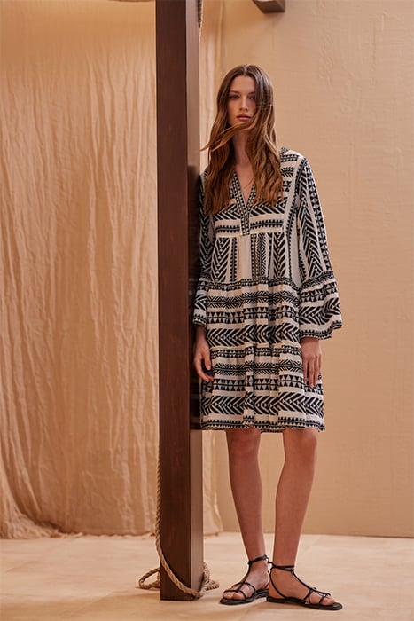 ELLA DRESS BLACK/OFFWHITE 3