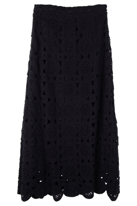 BLACK LINED CROCHET LONG SKIRT 4