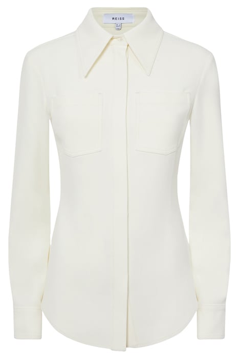 NATALIA-FITTED BUTTON-DOWN SHIRT IVORY 4