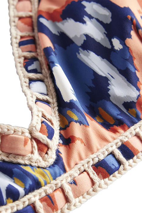 CROCHET TRIM BIKINI TOP NAVY, ABSTRACT POPPY 6