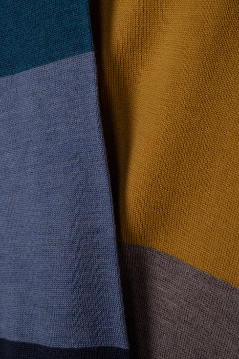 RAPHAEL STRIPE MERINO SCARF NAVY 3