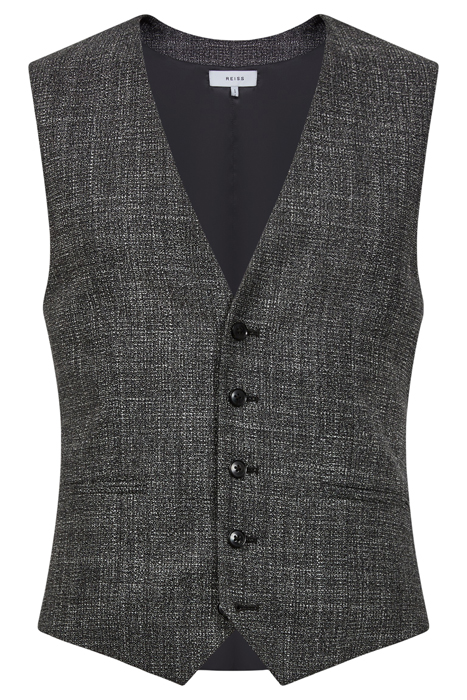 CROUPIER-BIRDS WAISTCOAT CHARCOAL 3