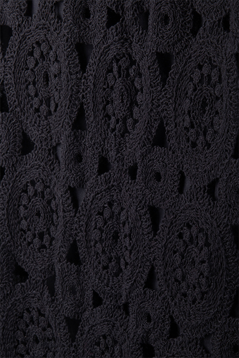 BLACK LINED CROCHET LONG SKIRT 5