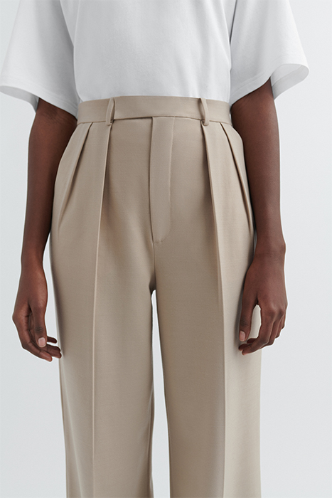 JACKIE PLEAT TROUSER BEIGE 5