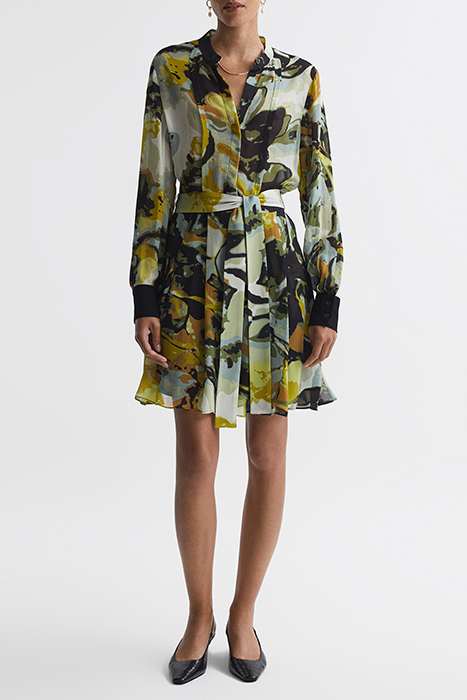 FLOR-PRINT DRESS SHIRT KHAKI 3