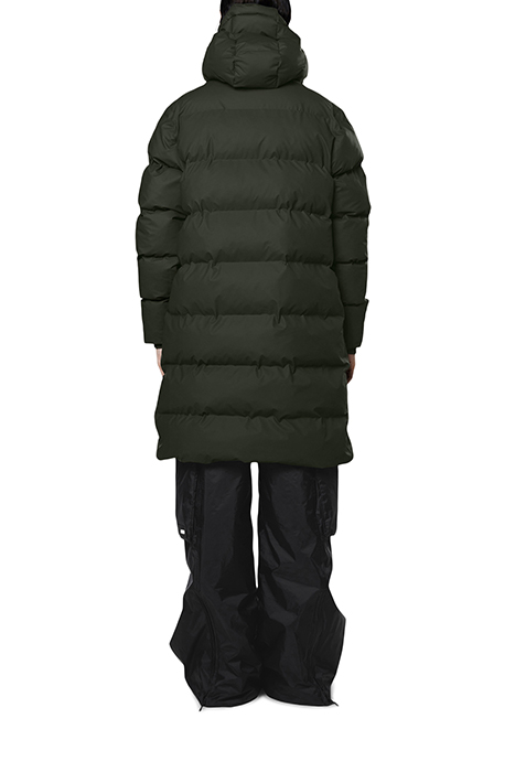 UNISEX LONG PUFFER JACKET GREEN 2