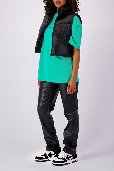 FAUX LEATHER BODYWARMER BLACK 4