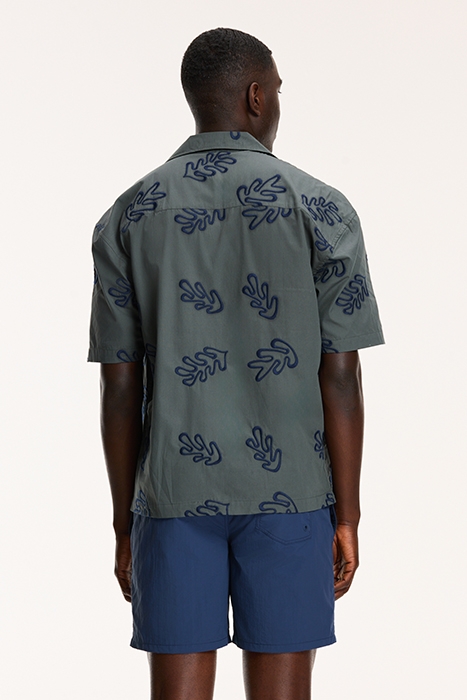 MEN SHORTSLEEVE REEF EMBROIDERY SMOKEY GREEN 2