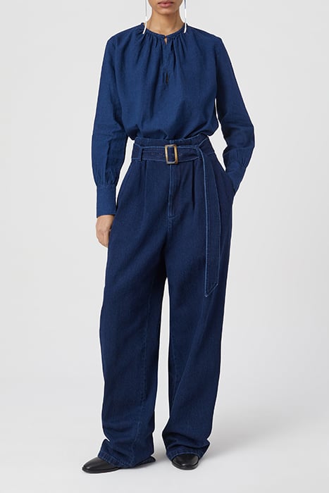 GATHERED TOP SHIRTS & BLOUSES DARK BLUE 3