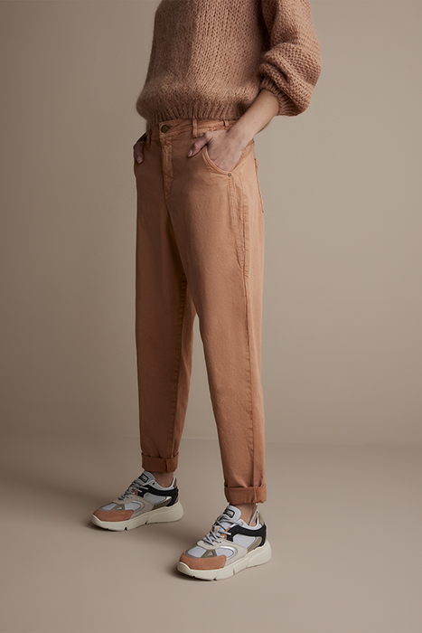 BARREL FIT PANTS LUX COTTON STRETCH TWILL BROWN 3