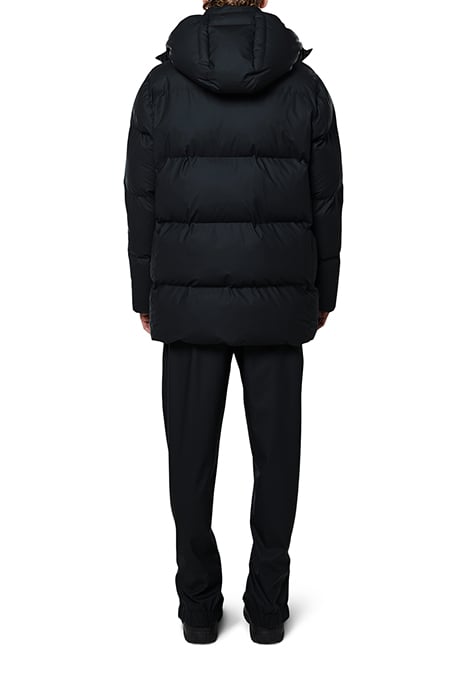 UNISEX HOODED PUFFER COAT BLACK 4