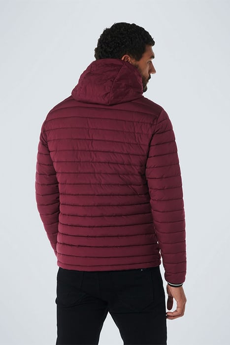 JACKET HOODED SHORT FIT PADDED DARK RED 2