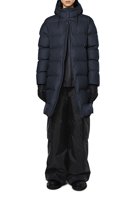 UNISEX LONG PUFFER JACKET NAVY 3