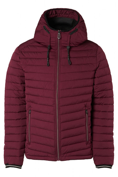 JACKET HOODED SHORT FIT PADDED DARK RED 4