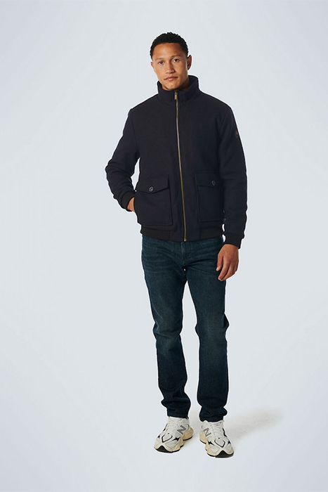 JACKET SHORT FIT WITH WOOL 2 COLOURED TWILL NIGHT 3