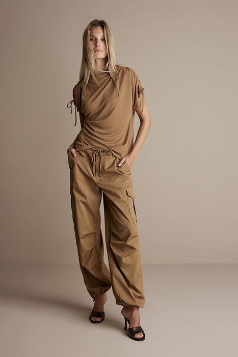 LOOSE CARGO PANTS BRISK COTTON STRETCH TWILL WOOD 2