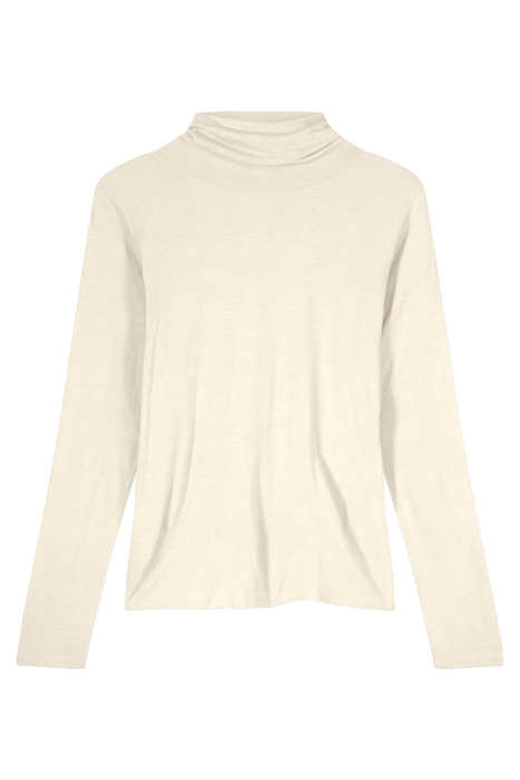 TURTLE NECK TOP VISCOSE WOOL JERSEY IVORY 3