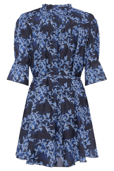 DIONNE GATHERED NK DRESS SEA BLUE/WINTER WHT 4