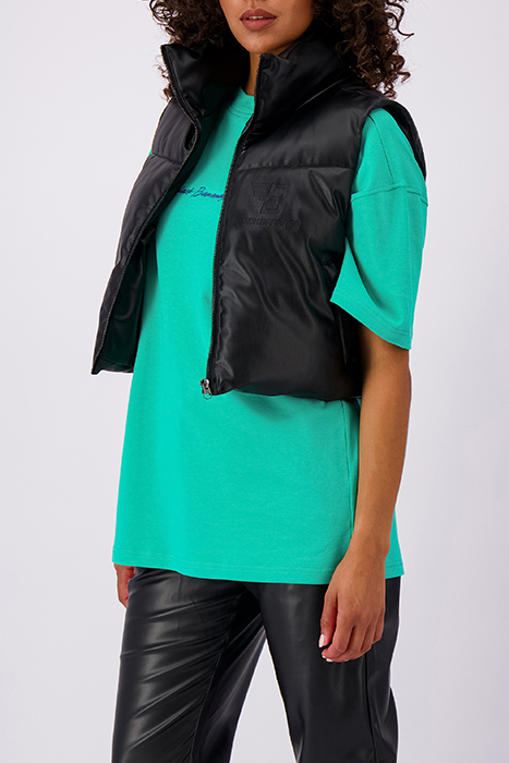 FAUX LEATHER BODYWARMER BLACK 5