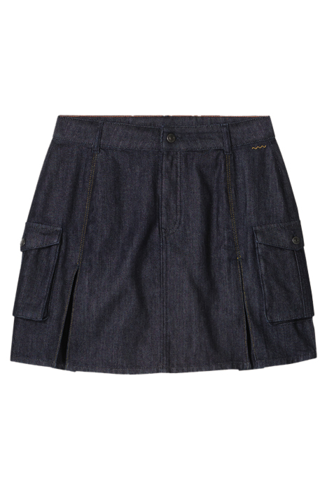 DENIM PLEATED SKIRT DENIM DARK INDIGO 3