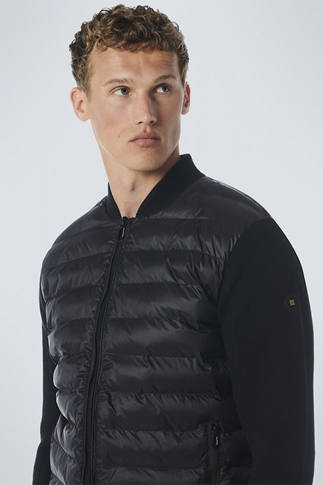 CARDIGAN KNITTED BODY WOVEN PADDED BLACK 6