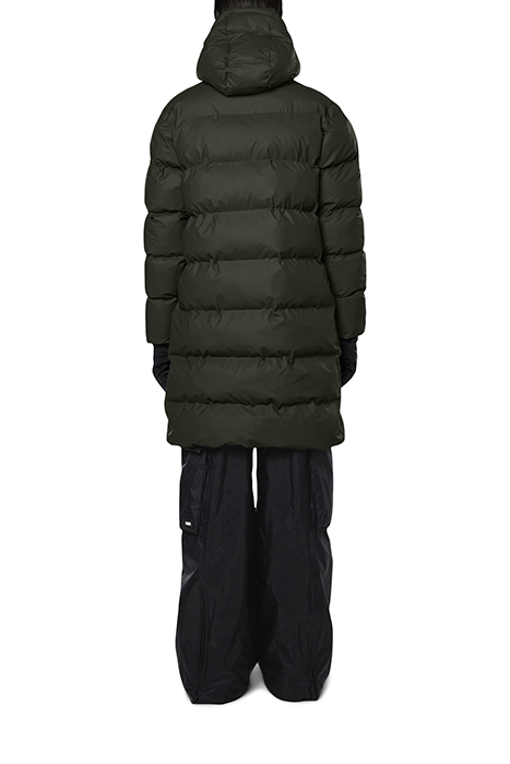 UNISEX LONG PUFFER JACKET GREEN 4