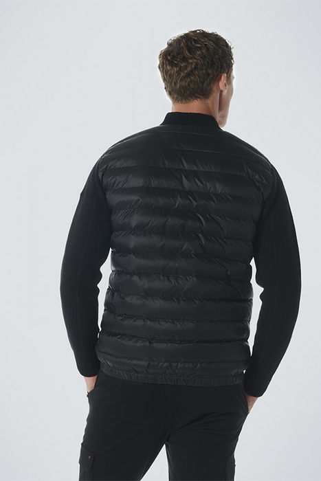 CARDIGAN KNITTED BODY WOVEN PADDED BLACK 2