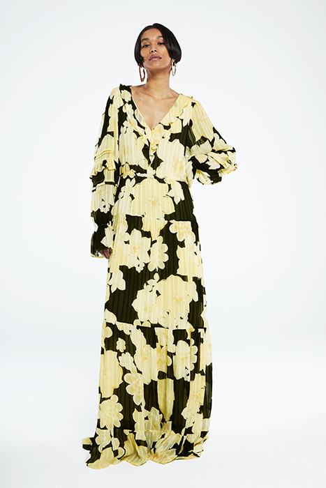 BRIGITTE DRESS BLACK/LEMON SORBET 4