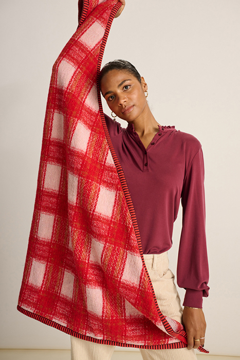SHAWL - CHECKS SCARLET RED 4